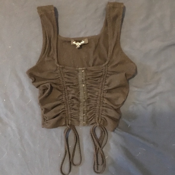 Tops - Black corset top with tie detail